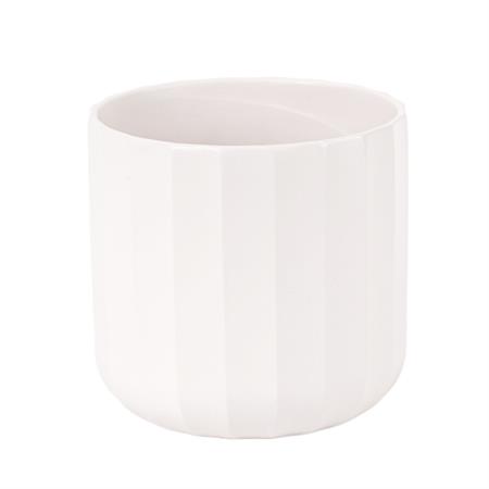 Vaso sfaccettato bianco piccolo d.13 h.13