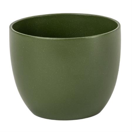 Vaso tondo verde opaco d.15 h.13